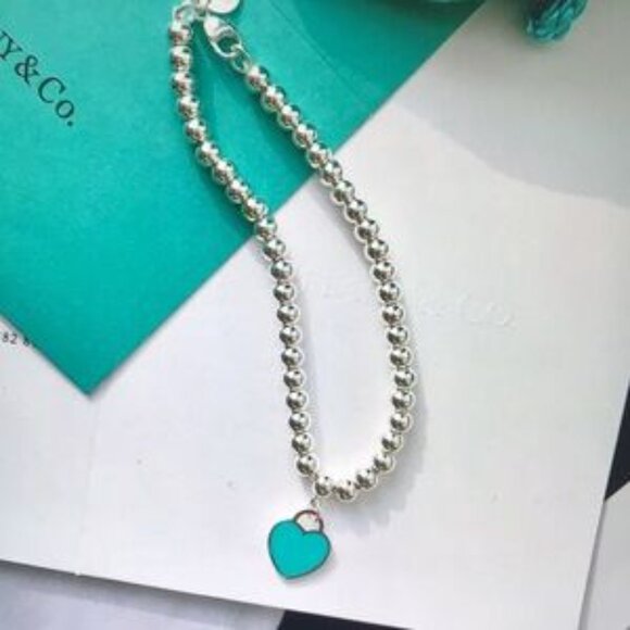 Silver and Blue Beaded Bracelet with Turquoise Accent - Picture 3 of 5